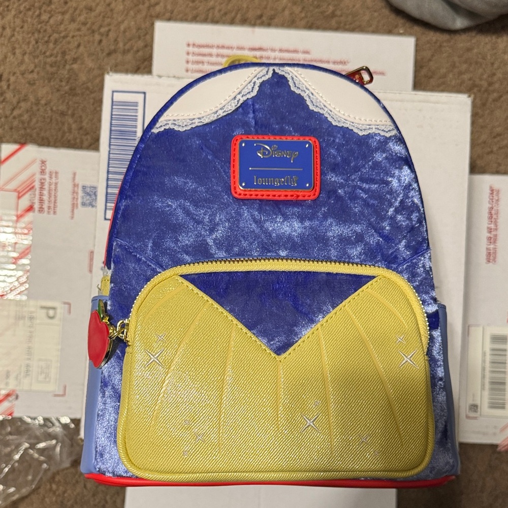 Snowwhite Loungefly Blue, Yellow, and Red Backpack
